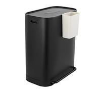 happimess Beni Recycling - Pattumiera a doppio secchio con apertura a gradino, per casa, camera da letto, bagno, soggiorno, camera degli ospiti, ufficio, cucina, colore nero