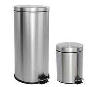 happimess HPM1000A Oscar 8 galloni pattumiera con mini cestino gratuito, resistente alle impronte digitali, cucina, lavanderia, ufficio, grande: 7,9 galloni, piccolo: 1,3 galloni, acciaio inossidabile