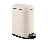 happimess HPM1009F Roland Mini Pattumiera da 2,6 galloni con apertura a gradino, beige calcare, con coperchio a chiusura automatica, resistente alle impronte digitali, moderno, minimalista per casa