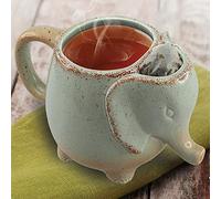 HAPPINESS APPLY HERE Tazza da tè in ceramica con elefante, 450 ml, verde