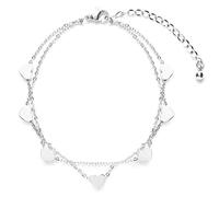 Happiness Boutique Bracciale Cuori in Color Argento | Delicato Bracciale con Pendenti a Forma di Cuore Bijoux Titanio