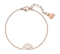 Happiness Boutique Bracciale Lotus da donna in Oro - Oro rosa, Argento | Bracciale in filigrana con pendente fiore di loto | Gioielli in acciaio inossidabile