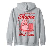 Happiness Comes in all Shapes And Sizes Funny Meme Cat Felpa con Cappuccio