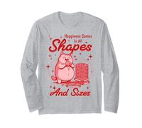 Happiness Comes in all Shapes And Sizes Funny Meme Cat Maglia a Manica