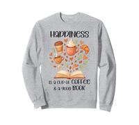 Happiness Cup of Coffee And a Good Book Lovers Fall Reading Felpa