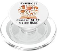 Happiness Cup of Coffee and a Good Book Lovers Fall Reading PopSockets PopGrip per MagSafe
