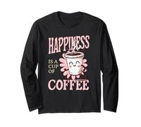 Happiness è Una Tazza di caffè Mi Rende Felice Maglia a Manica