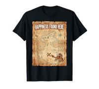 Happiness Found Here Vintage Pirate Map Crab Maglietta
