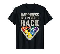 Happiness is a perfect rack biliardo giocatore biliardo snooker Maglietta