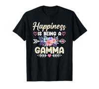 Happiness Is Being A Gamma Funny Nonna Festa della mamma Maglietta