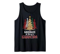 Happiness is Being a Grandpa Christmas Tree Leopard Canotta