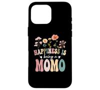 Happiness is Being a Momo Floral Design Momo Mother's Day Custodia per iPhone 16 Pro Max