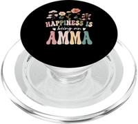 Happiness is Being an Amma Floral Design Amma Mother's Day PopSockets PopGrip per MagSafe
