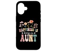 Happiness is Being an Aunt Floral Design Aunt Mother's Day Custodia per iPhone 16
