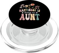 Happiness is Being an Aunt Floral Design Aunt Mother's Day PopSockets PopGrip per MagSafe