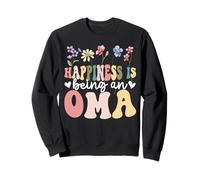 Happiness is being an Oma Floral Design Oma Festa della mamma Felpa