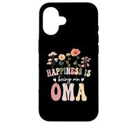 Happiness is Being an Oma Floral Design Oma Mother's Day Custodia per iPhone 16