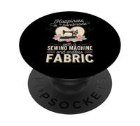 Happiness Is Handmade with Sewing Machine and Endless Fabric PopSockets PopGrip Adesivo