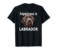 Happiness Is Labrador Chocolate Lab DOB Brown Lab Amante dei Cani Maglietta