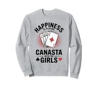 Happiness Is Playing Canasta Gioco di Carte con Le Ragazze Felpa