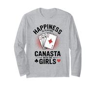 Happiness Is Playing Canasta Gioco di Carte con Le Ragazze Maglia a Manica