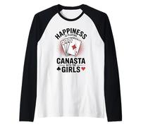 Happiness Is Playing Canasta Gioco di Carte con Le Ragazze Maglia con Maniche Raglan