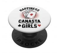Happiness Is Playing Canasta Gioco di Carte Con Le Ragazze PopSockets PopGrip Adesivo