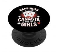 Happiness Is Playing Canasta Gioco di Carte Con Le Ragazze PopSockets PopGrip Adesivo