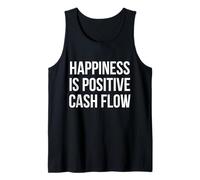 Happiness Is Positive Cash Flow Design con Testo Bianco in Grassetto Canotta