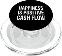 Happiness Is Positive Cash Flow Design con testo bianco in grassetto PopSockets PopGrip per MagSafe