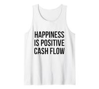 Happiness Is Positive Cash Flow Design con Testo Nero in Grassetto Canotta