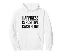 Happiness Is Positive Cash Flow Design con Testo Nero in Grassetto Felpa con Cappuccio