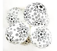 Happium 10 pezzi palloncini in lattice da calcio da 12 pollici, palloncini da calcio in bianco e nero, palloncini per feste di compleanno a tema sportivo