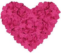 Happium 1000 pezzi di petali di rosa in seta artificiale, decorazioni romantiche, petali di rosa emulativi per decorazioni di nozze, San Valentino, confessioni, decorazioni per feste, (Fucsia)