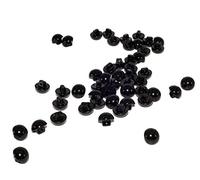 Happium - 12 mm bottoni tondi a cupola per cucire perla - 50PK, plastica, Black