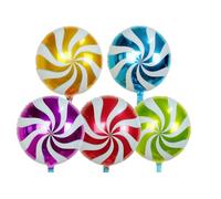 Happium 5 pezzi palloncini caramelle dolci set palloncini lecca-lecca rotondi decorazione per feste Candy Land palloncini di compleanno decorazione per feste di compleanno Candyland - 18 pollici