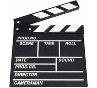 Happium Ciak Cinematografico in Legno, Bianco e Nero, 30 x 27 cm | Stile Hollywood, Accessorio per Cabine Fotografiche, Idea Regalo