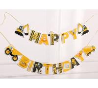 Happium - Ghirlanda per autocarro con cassone ribaltabile, per costruzione di ragazzi, feste a tema, addobbi decorazione per feste di compleanno