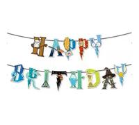 Happium Magical Wizard Party Banner Forniture Buon Compleanno Bunting Magia Decorazione Bambini Compleanno Deco, Cartone Multicolore