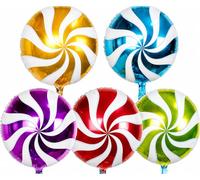 Happium Set 5 Palloncini Caramelle Lecca-Lecca Rotondi 18 Pollici | Decorazione Feste Candy Land, Decorazione Compleanno Candyland