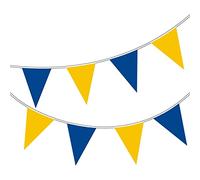 Happium Striscione 20 m di lunghezza / 65 piedi Bandiere in tinta unita Banner Gagliardetto Decorazione per feste Ghirlanda (Blu, Giallo)