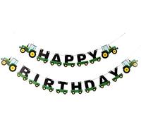 Happium Striscione di compleanno trattore ghirlanda bandierine per trattori agricoli forniture per feste di compleanno decorazioni