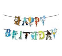 Happium Striscione per feste di compleanno per bambini con supereroe (multicolore magico)