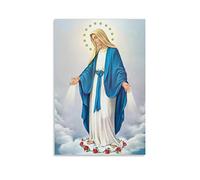 HAPPOW Poster su tela con scritta "Beata Vergine Maria della Vergine Maria Decorativa Decorazione da Parete per Casa Camera Da Letto Poster 60 x 90 cm)