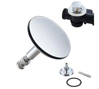 HAPPOW Tappo per vasca da bagno, 43 mm, tappo di scarico per vasca da bagno in rame, tappo per vasca da bagno universale, asta di supporto regolabile: 47 - 67 mm, tappo di scarico per vasca da bagno e