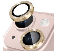 Happtkey Pellicola Fotocamera per iPhone 13, Anello Metallico Glitterato in Lega di Alluminio, Pellicola Protettiva per Schermo Della Fotocamera in Vetro Temperato 9H