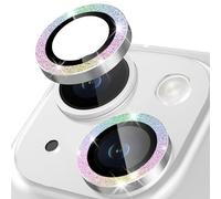 Happtkey Pellicola Fotocamera per iPhone 13 Mini, Anello Metallico Glitterato in Lega di Alluminio, Pellicola Protettiva per Schermo Della Fotocamera in Vetro Temperato 9H