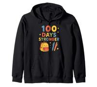 Happy 100 Days Stronger School Design Felpa con Cappuccio