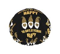 Happy 100th Day Of School Insegnanti Studenti Cuffia da doccia Cuffia da bagno riutilizzabile Cappello da doccia elastico da bagno Morbido impermeabile per cappucci per capelli di tutte le lunghezze