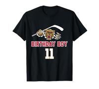Happy 11th Birthday Boy Hockey su Ghiaccio a Tema Cougar Maglietta